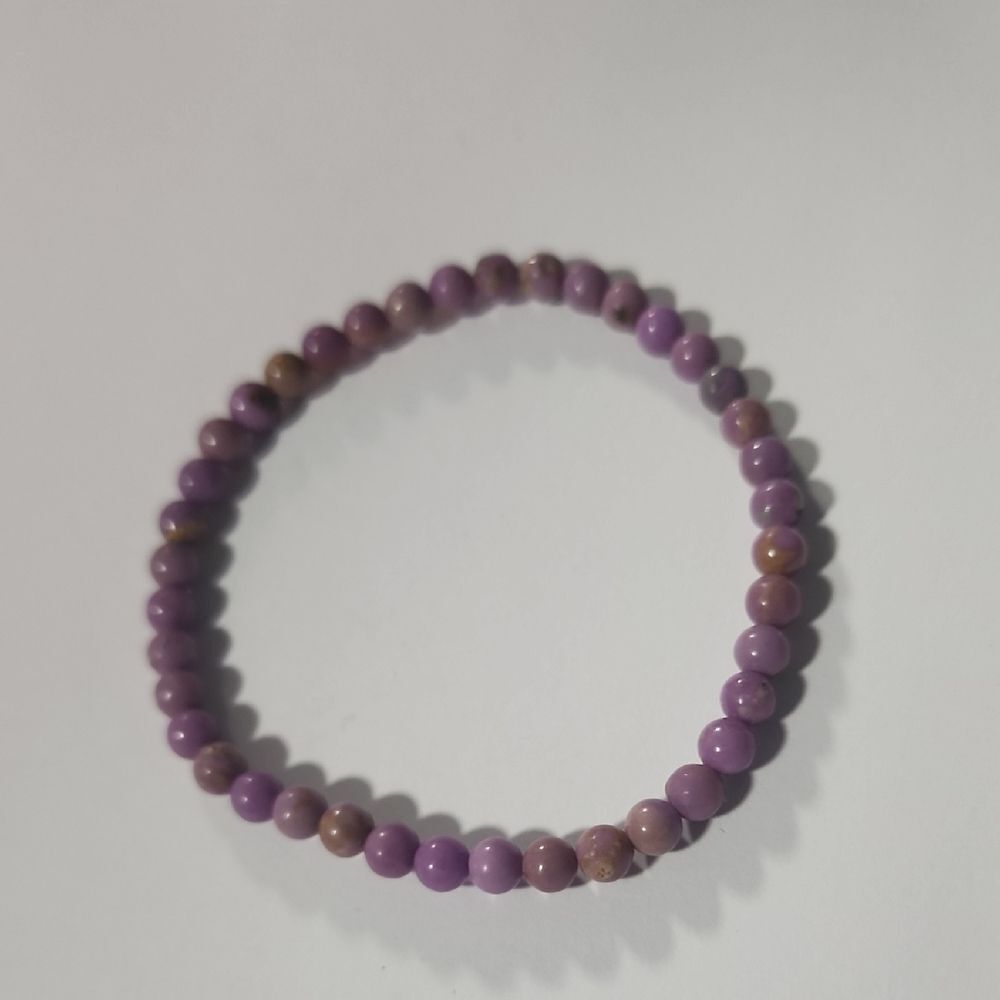 Purple Beaded Stretch Bracelet